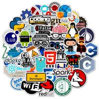50 PCS Programming Sticker Technology Software Programs Data Computer Stickers for Geek DIY Computer